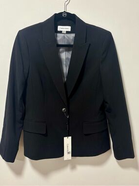Calvin Klein Black Single-Button Tailored Blazer